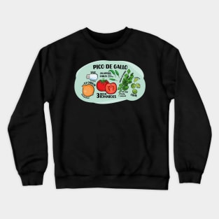 How to make pico de gallo illustrated recipe ingredients authentic mexican food salsa Crewneck Sweatshirt